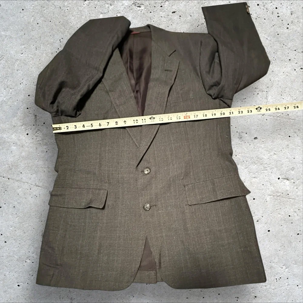 Vintage Hart Schaffner Marx Blue/Gray Wool Blazer Union Made USA Mens Sport Coat